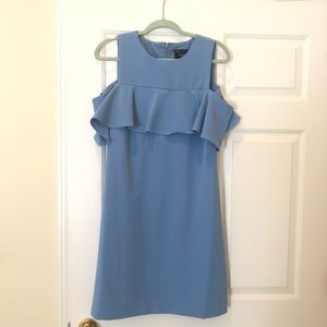Just Taylor Ruffle Cold Shoulder Dress